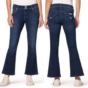 HUDSON Collin Midrise Bootcut Ankle Cropped Alexa Dark Wash Stretch Jeans